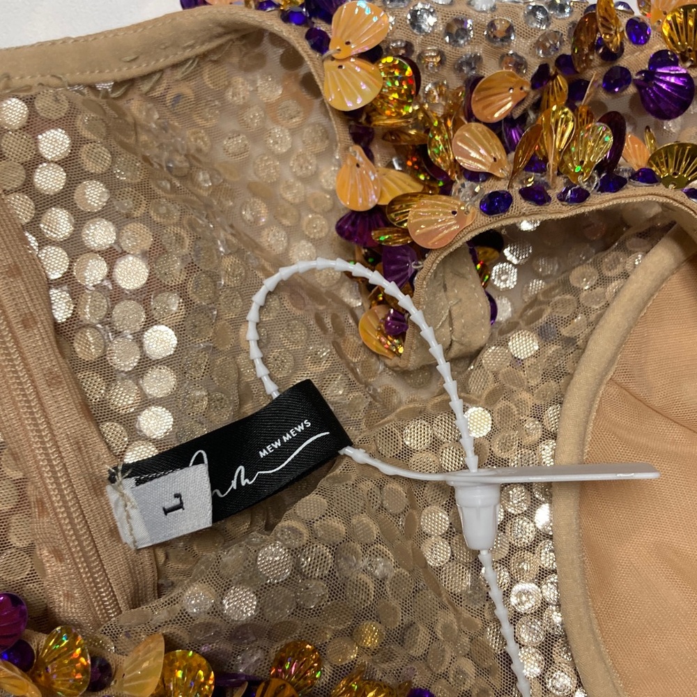 Embellished Beaded Bodysuit - Purple & Gold - Picture 6 of 14
